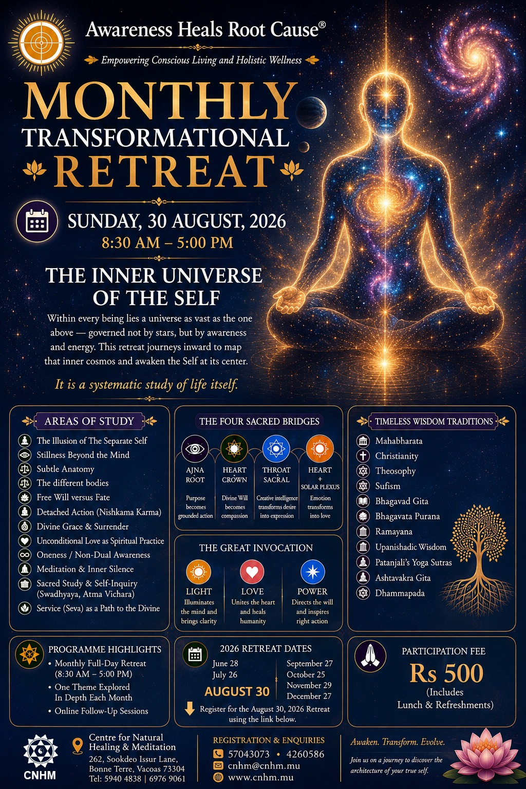 Awareness Heals Root Cause - Monthly Retreat