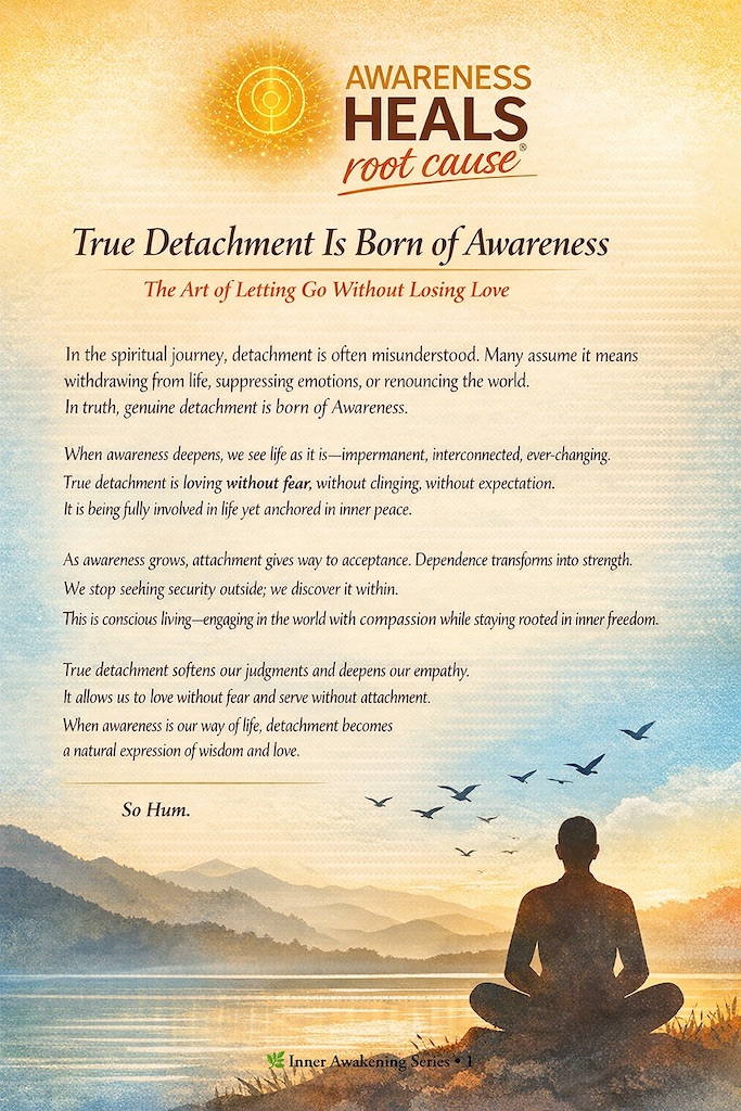 True Detachment is born of Awareness